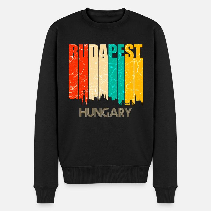 Budapest, Hongrie - Pull Premium bio Homme - noir