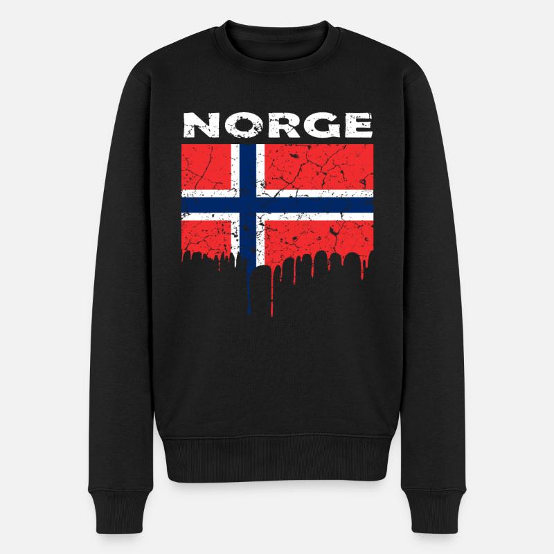 Drapeau norvégien - Pull Premium bio Homme - noir