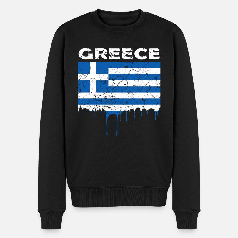 Drapeau de la grèce - Pull Premium bio Homme - noir