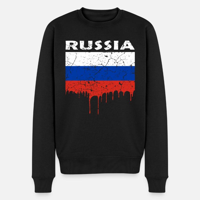Russland - Männer Premium Bio Pullover - Schwarz