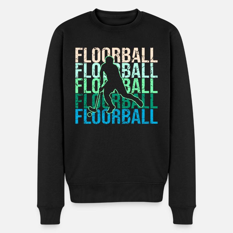 Floorball - Männer Premium Bio Pullover - Schwarz