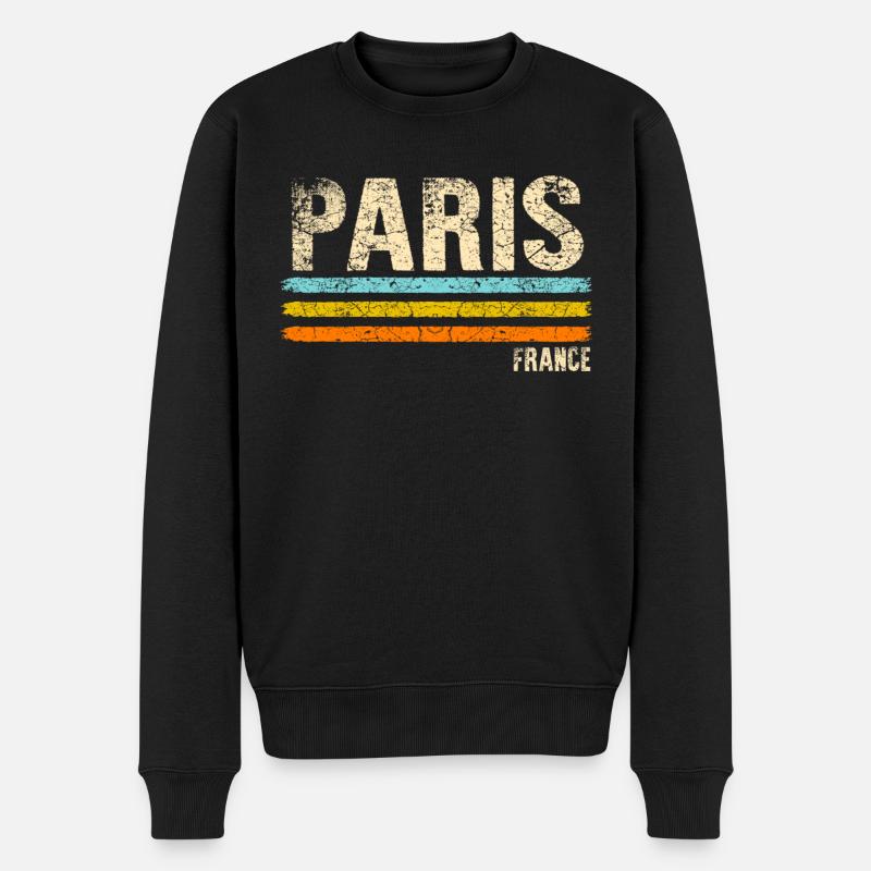 Paris - Männer Premium Bio Pullover - Schwarz
