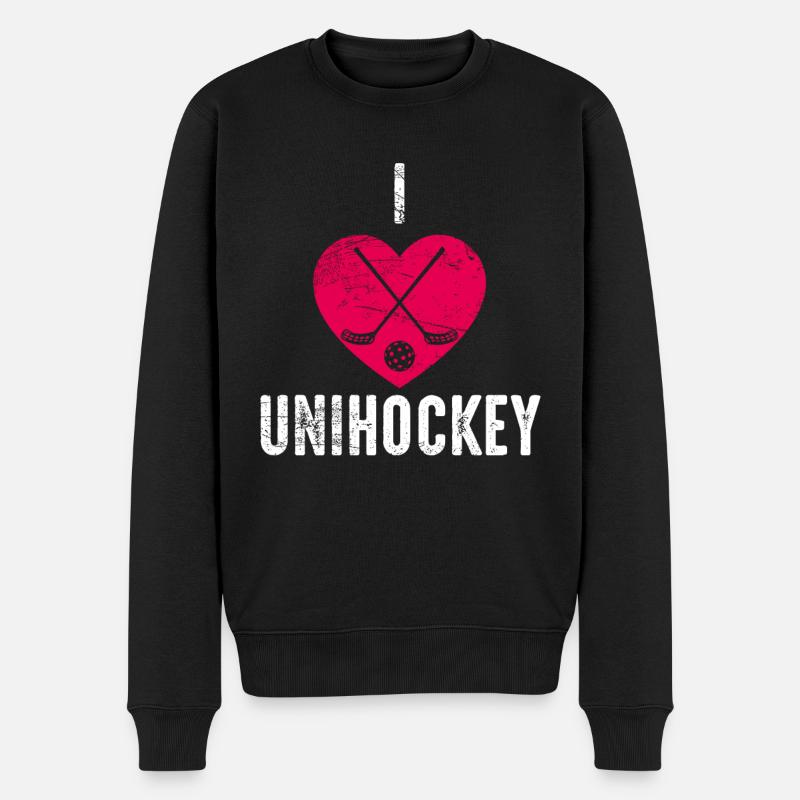 Unihockey - Männer Premium Bio Pullover - Schwarz