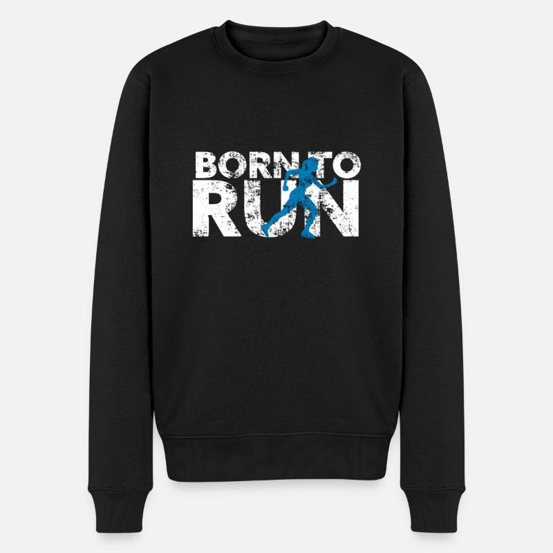Vintage Born To run, forcé de travailler - Pull Premium bio Homme - noir