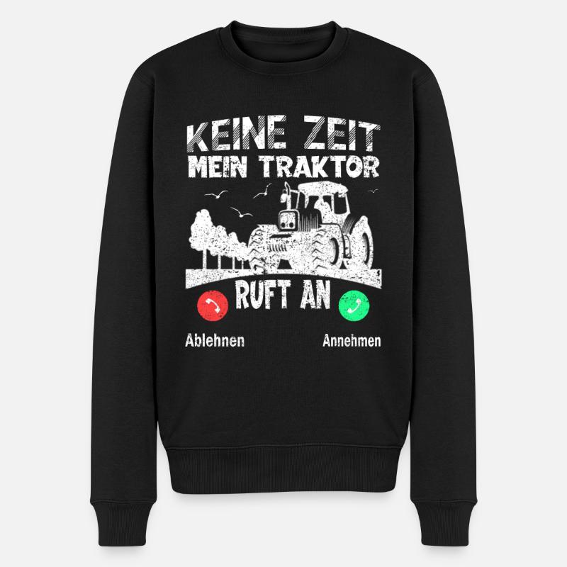 Traktor fahren Landwirtschaft Landwirt Bauer - Männer Premium Bio Pullover - Schwarz