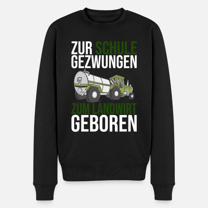 Nachwuchs Landwirt Schule Bauer Traktor Geschenk - Männer Premium Bio Pullover - Schwarz