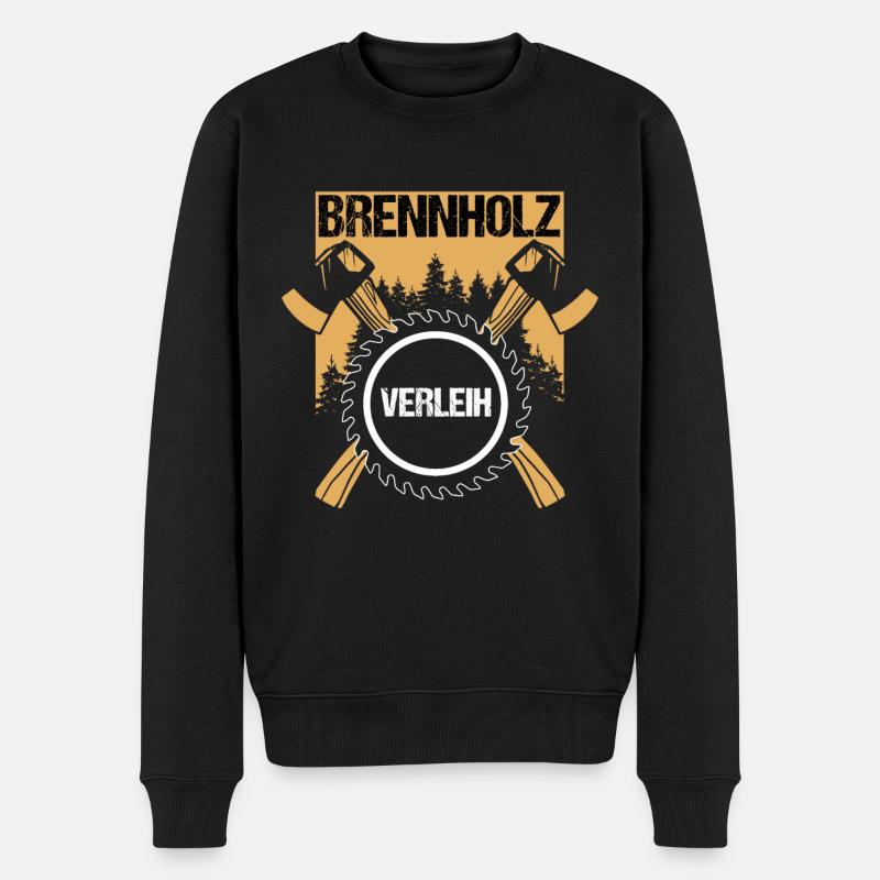 Brennholz Verleih Holzfäller Kettensäge Axt Forst - Männer Premium Bio Pullover - Schwarz