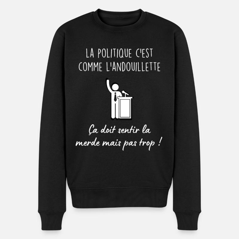La politique 1 - Pull Premium bio Homme - noir