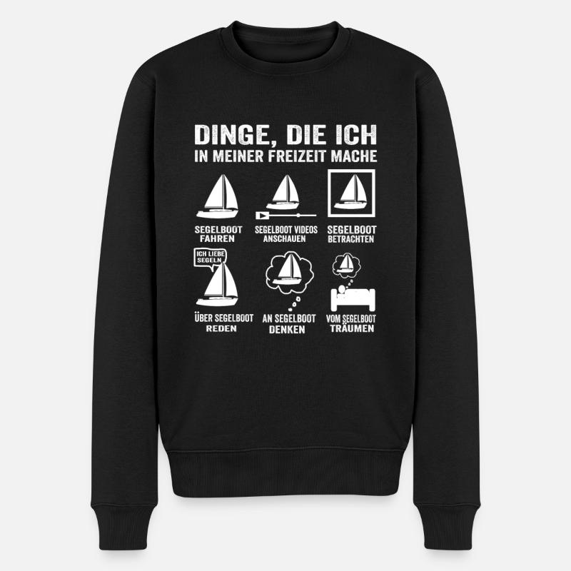 Segeln Segler Segelboot Skipper Segelschiff Hobby - Männer Premium Bio Pullover - Schwarz