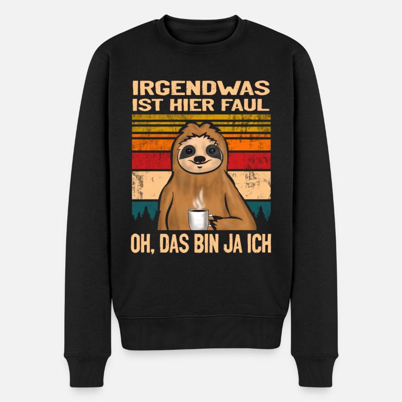 Lustiger Faultier Spruch Mitarbeiter Bürohumor - Männer Premium Bio Pullover - Schwarz