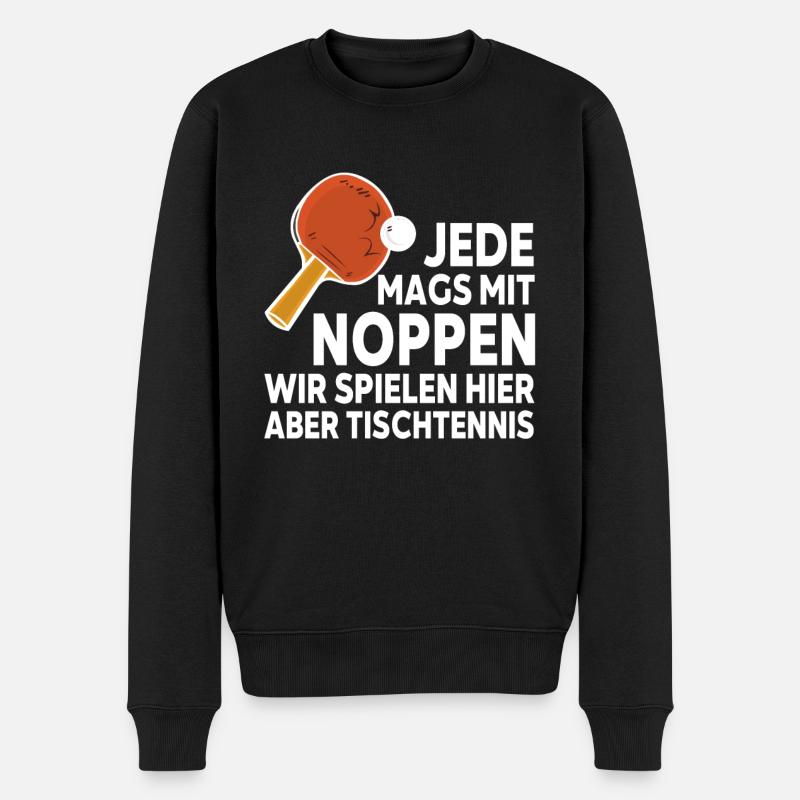 Tischtennis zweideutiger Spruch Noppen Schläger - Männer Premium Bio Pullover - Schwarz