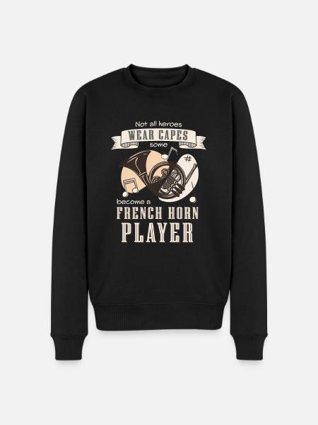 Niet alle helden dragen een cape, Waldhorn. - Mannen Premium Bio sweater - zwart