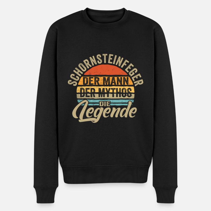Schornsteinfeger Der Mann Der Mythos Die Legende - Männer Premium Bio Pullover - Schwarz