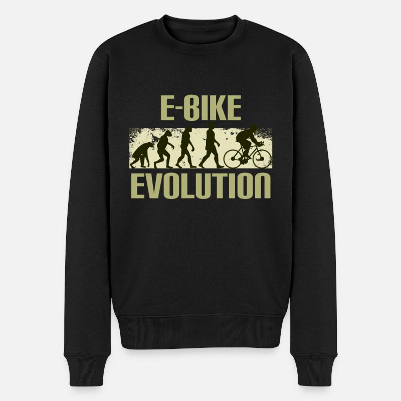 E-Bike, E-MTB, Evolution - Men's Premium Organic Jumper - black