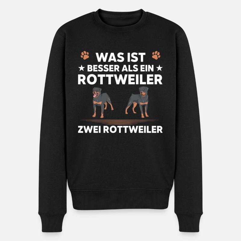 was ist besser als ein Rottweiler zwei Rottweiler - Männer Premium Bio Pullover - Schwarz
