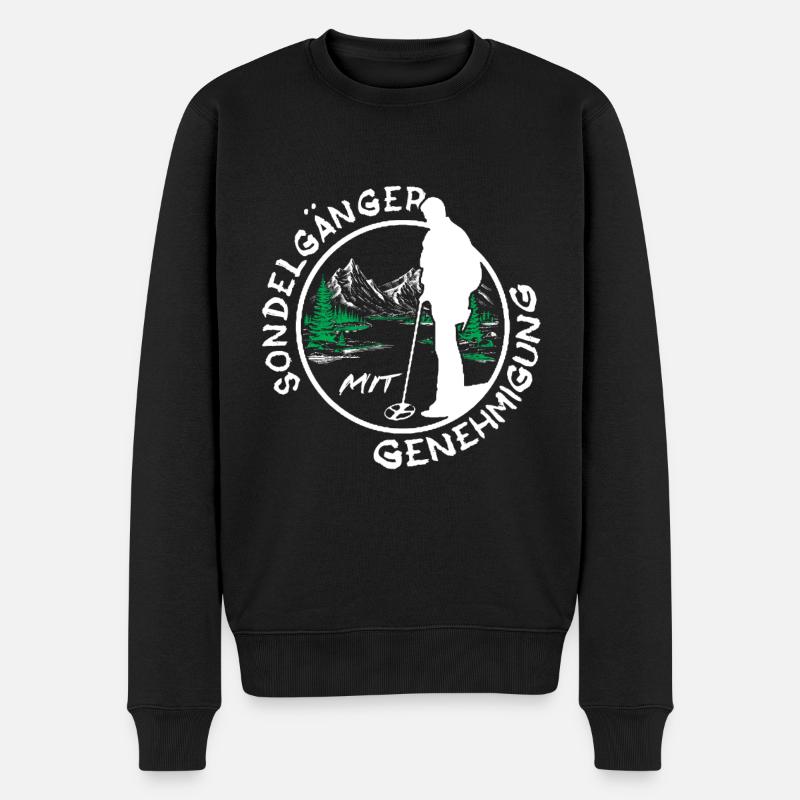 Sondengänger Sondeln Genehmigung Metalldetektor - Männer Premium Bio Pullover - Schwarz