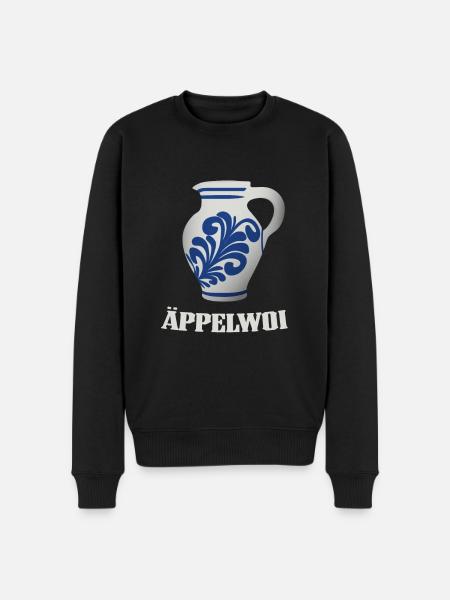 Hessischer Äppler, Apfelwein - Männer Premium Bio Pullover - Schwarz