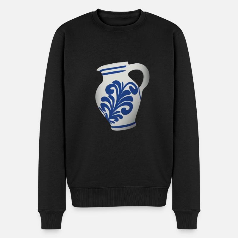 Hessischer Äppler, Apfelwein - Männer Premium Bio Pullover - Schwarz