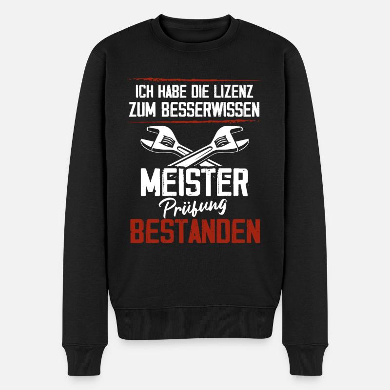 Meisterprüfung bestanden Klempner Meister - Männer Premium Bio Pullover - Schwarz
