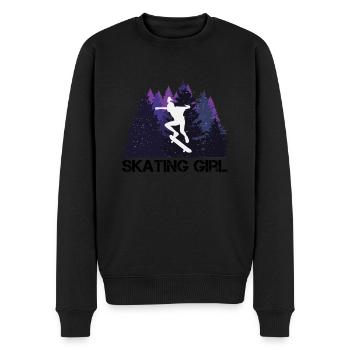 Skateboard filles dans la belle nature - Pull Premium bio Homme - noir - Devant - Nico (187cm)