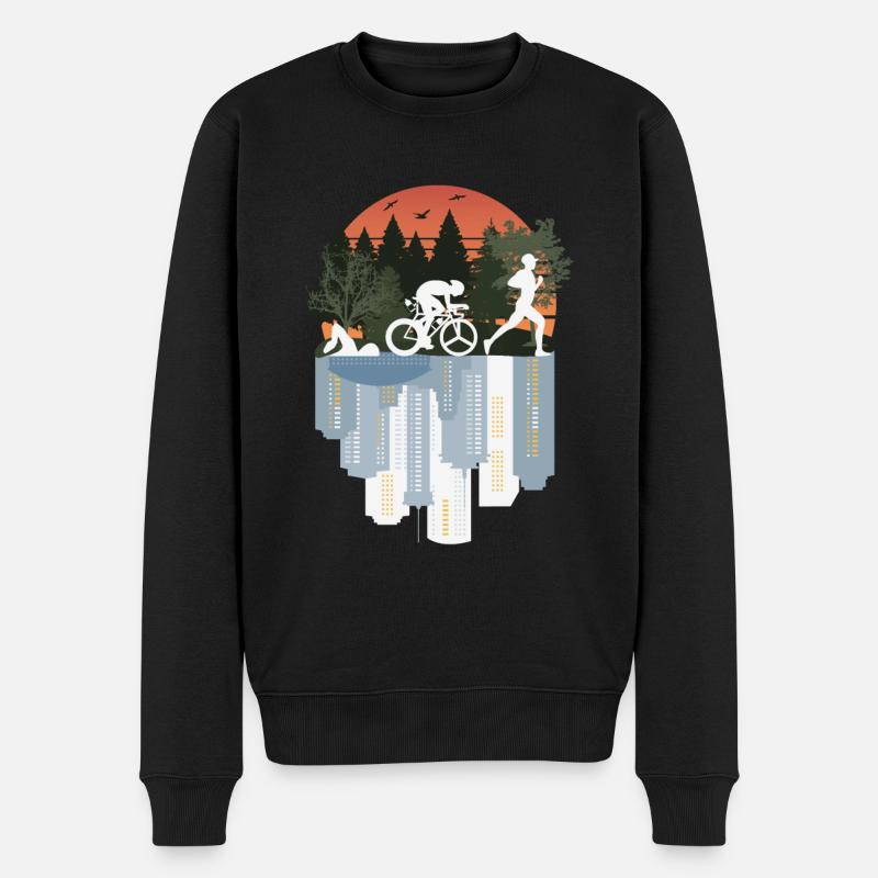 Triathlon, nature merveilleuse - Pull Premium bio Homme - noir