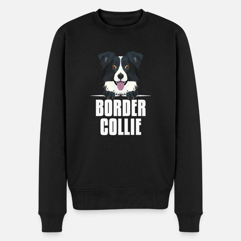 Souriant Border Collie - Pull Premium bio Homme - noir