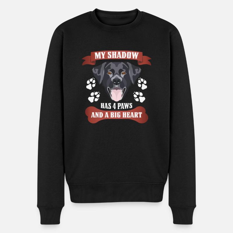 My shadow has 4 paws, Black Labrador, - Men's Premium Organic Jumper - black
