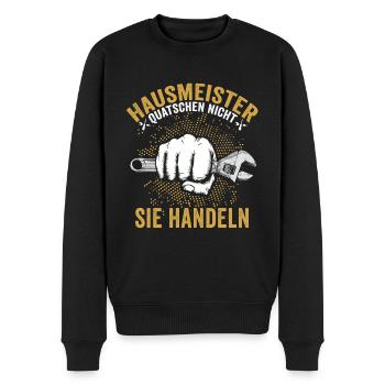 Bester Hausmeister Hauswart Haustechniker - Männer Premium Bio Pullover - Schwarz - Vorne - Nico (187cm)