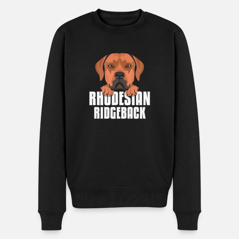 Lächelnder Rhodesian Ridgeback - Männer Premium Bio Pullover - Schwarz