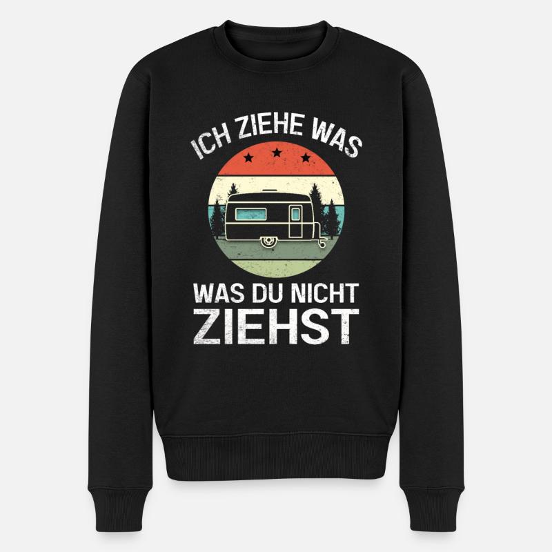 Wohnwagen Camping Sprüche Camper Campingfreunde - Männer Premium Bio Pullover - Schwarz