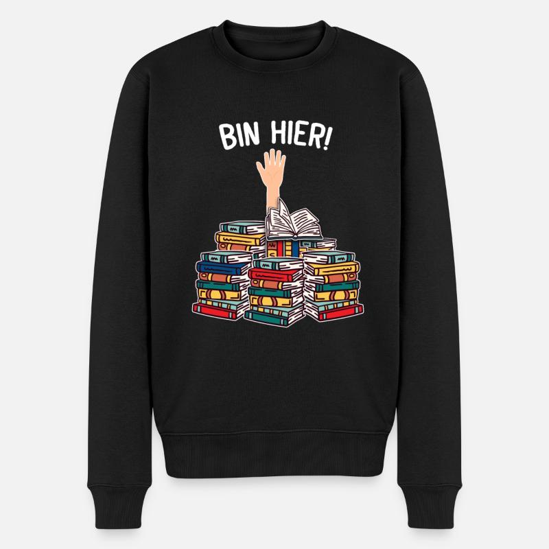 Nur noch ein Buch versprochen Book Nerd Bücherwurm - Männer Premium Bio Pullover - Schwarz
