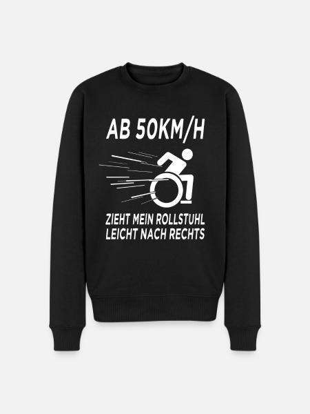Lustiger Rollstuhlfahrer - Männer Premium Bio Pullover - Schwarz