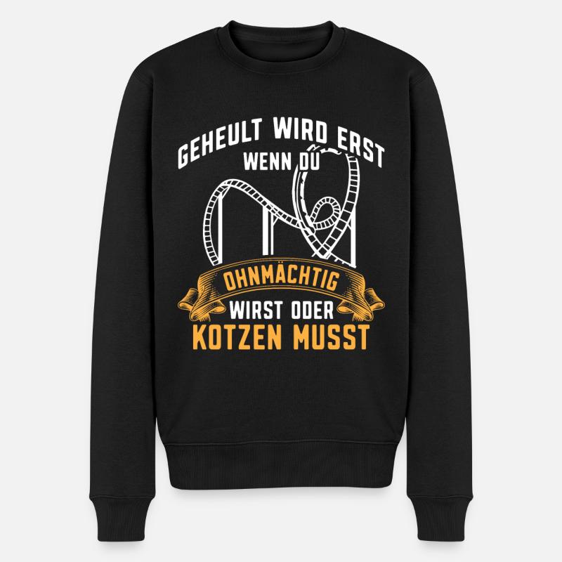 Achterbahn Freizeitpark Rollercoaster - Männer Premium Bio Pullover - Schwarz