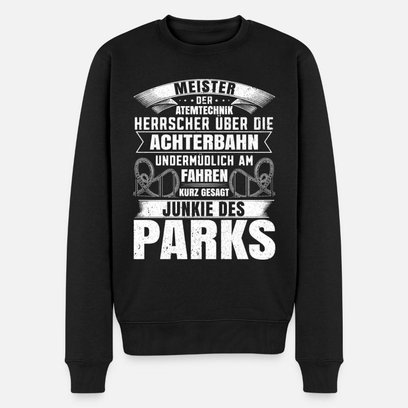 Achterbahn Freizeitpark Rollercoaster - Männer Premium Bio Pullover - Schwarz