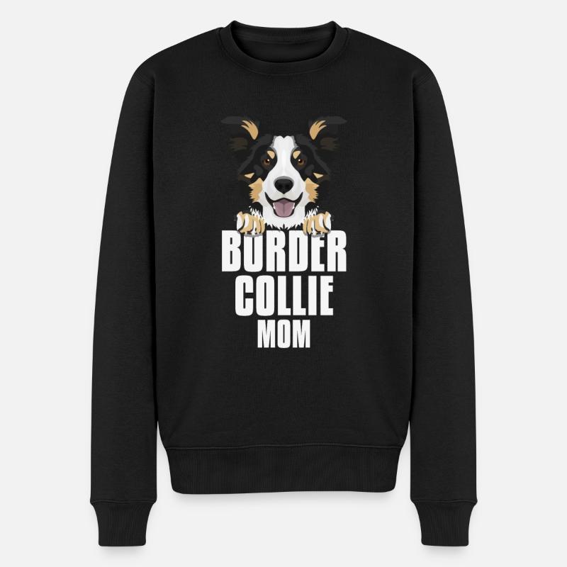 Border Collie Mom, Hundemama - Männer Premium Bio Pullover - Schwarz