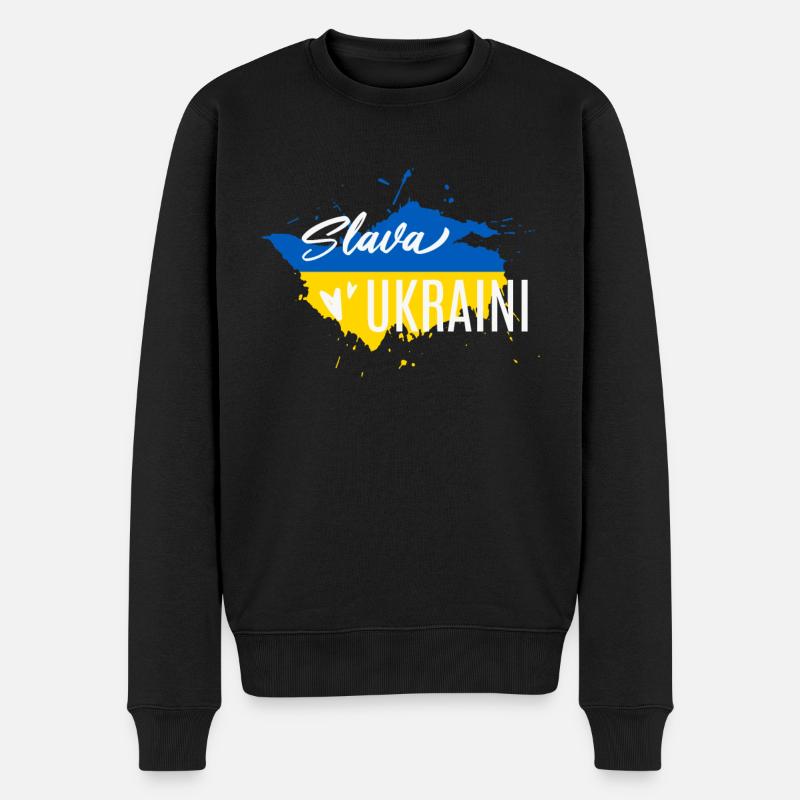 Slava Ukraini Gloire de l’Ukraine - Pull Premium bio Homme - noir