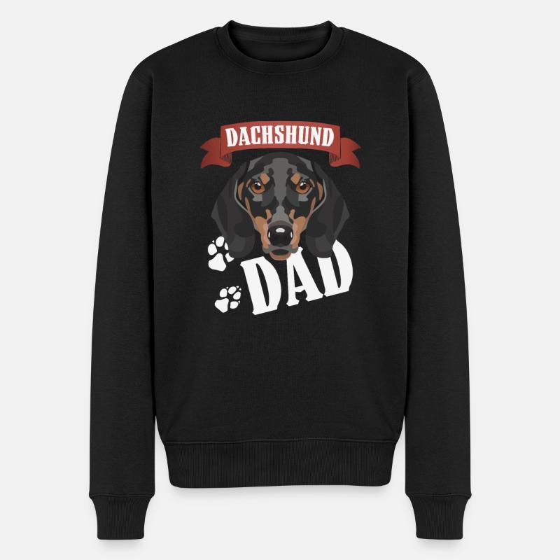 Dackel Dad, Hundepapa - Männer Premium Bio Pullover - Schwarz