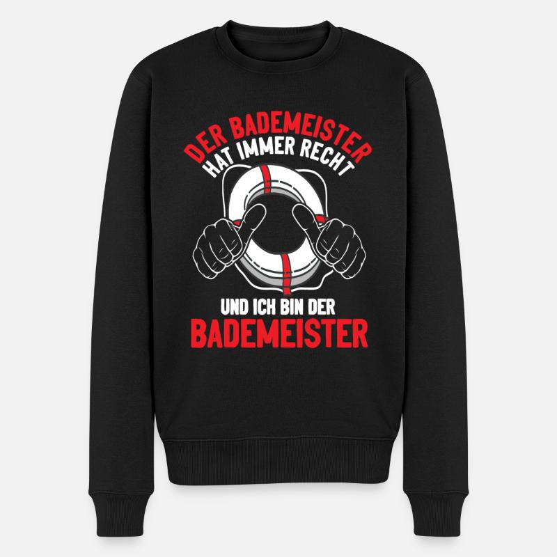 Bademeister - Männer Premium Bio Pullover - Schwarz
