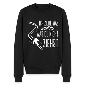 Ski fahren Verrückter Skifahrer Skiurlaub - Männer Premium Bio Pullover - Schwarz - Vorne - Nico (187cm)
