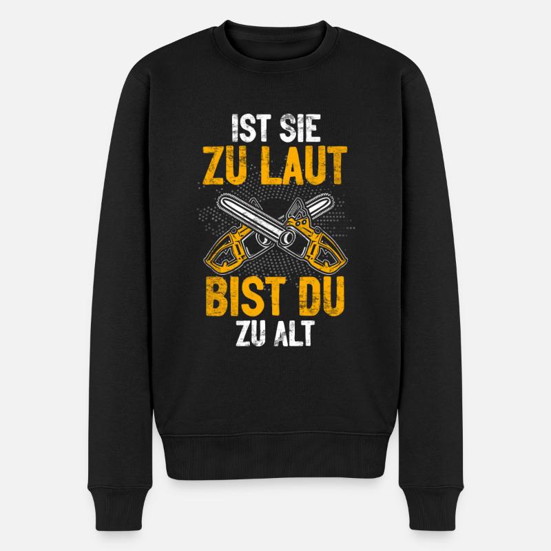 Holzfäller Kettensäge Waldarbeiter Förster Forst - Männer Premium Bio Pullover - Schwarz