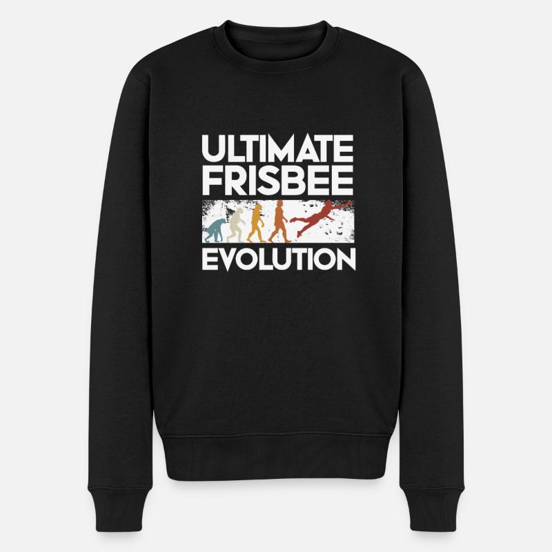 Ultimate Frisbee Evolution - Männer Premium Bio Pullover - Schwarz