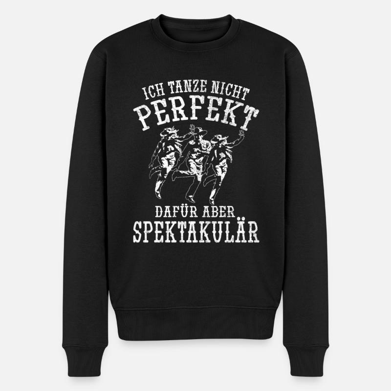 Country Linedance Line Dance Spruch Tanzgruppe - Männer Premium Bio Pullover - Schwarz