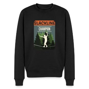 Slackline, Balance Sport - Männer Premium Bio Pullover - Schwarz - Vorne - Nico (187cm)