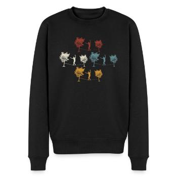 Retro vintage Slackline - Men's Premium Organic Jumper - black - Front - Nico (187cm)