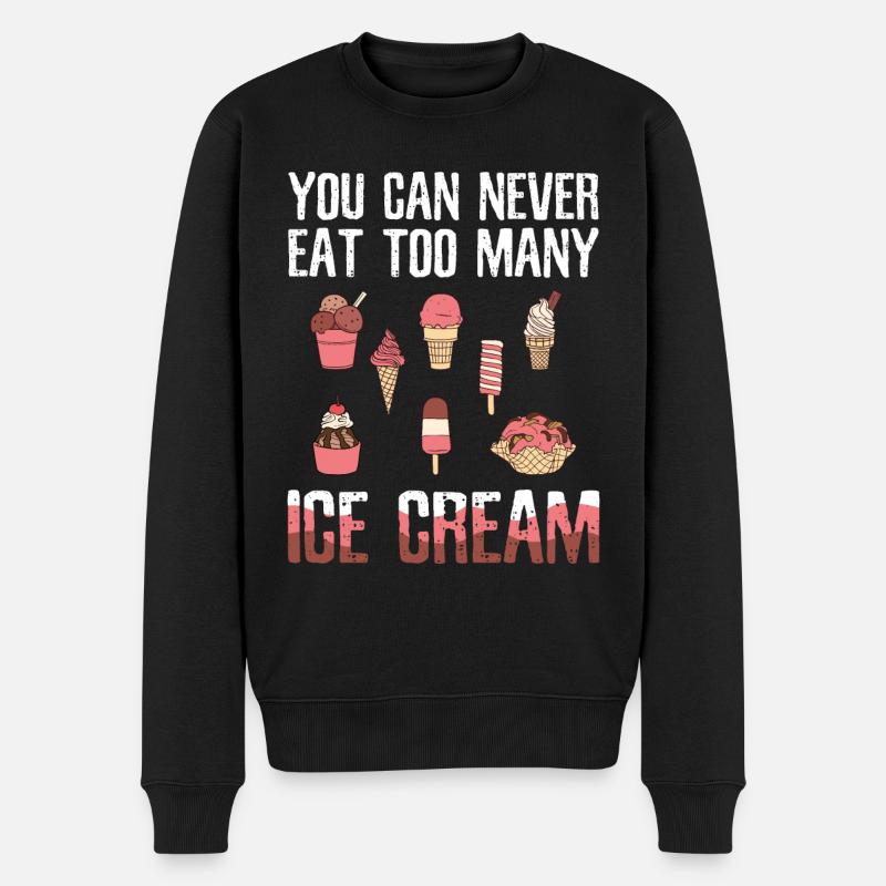 Lustiger Eismann mit Ice Cream - Männer Premium Bio Pullover - Schwarz