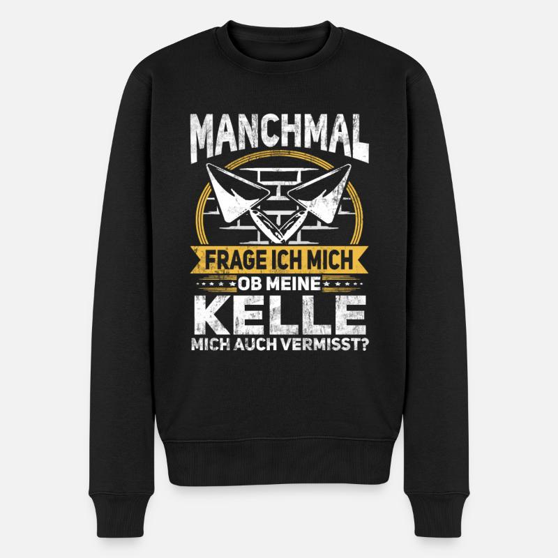 Maurer Kelle Maurermeister - Männer Premium Bio Pullover - Schwarz