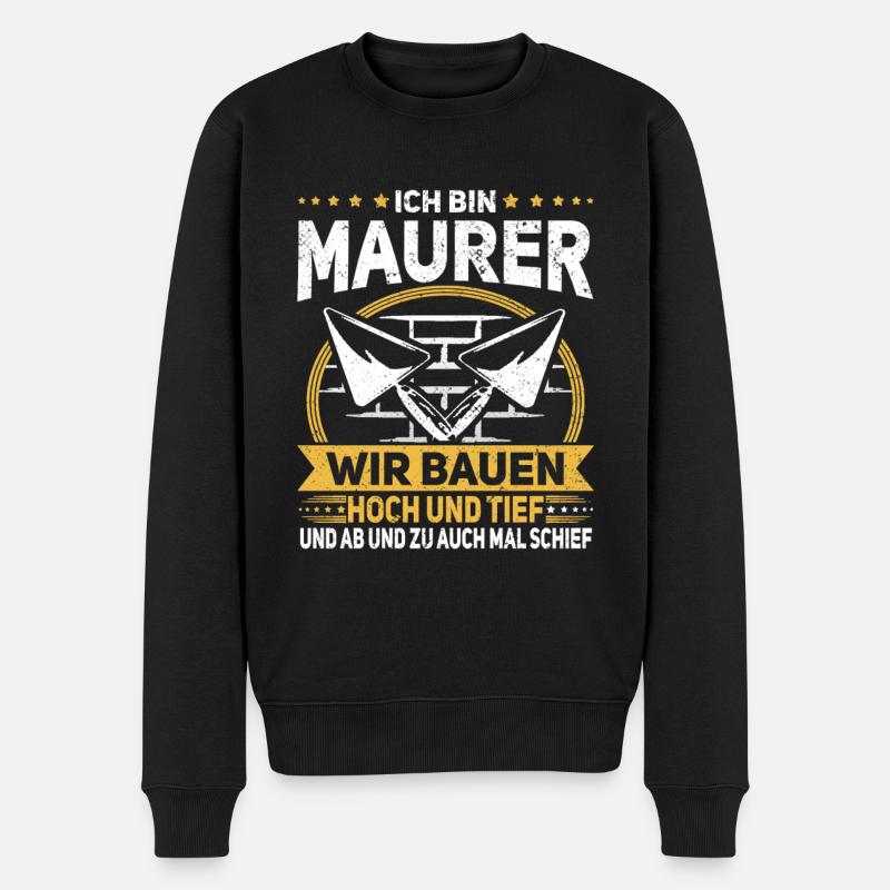 Maurer Kelle Maurermeister - Männer Premium Bio Pullover - Schwarz