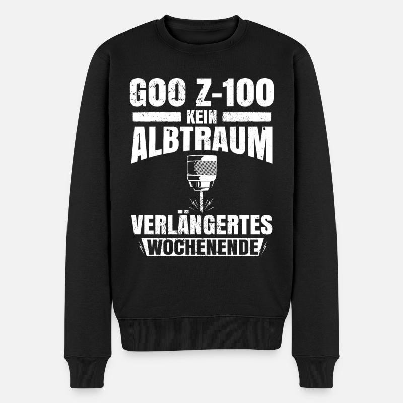 Zerspaner Stundenlohn Zerspanungsmechaniker CNC - Männer Premium Bio Pullover - Schwarz