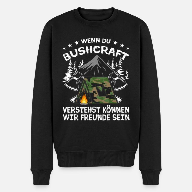 Bushcraft Survival - Männer Premium Bio Pullover - Schwarz