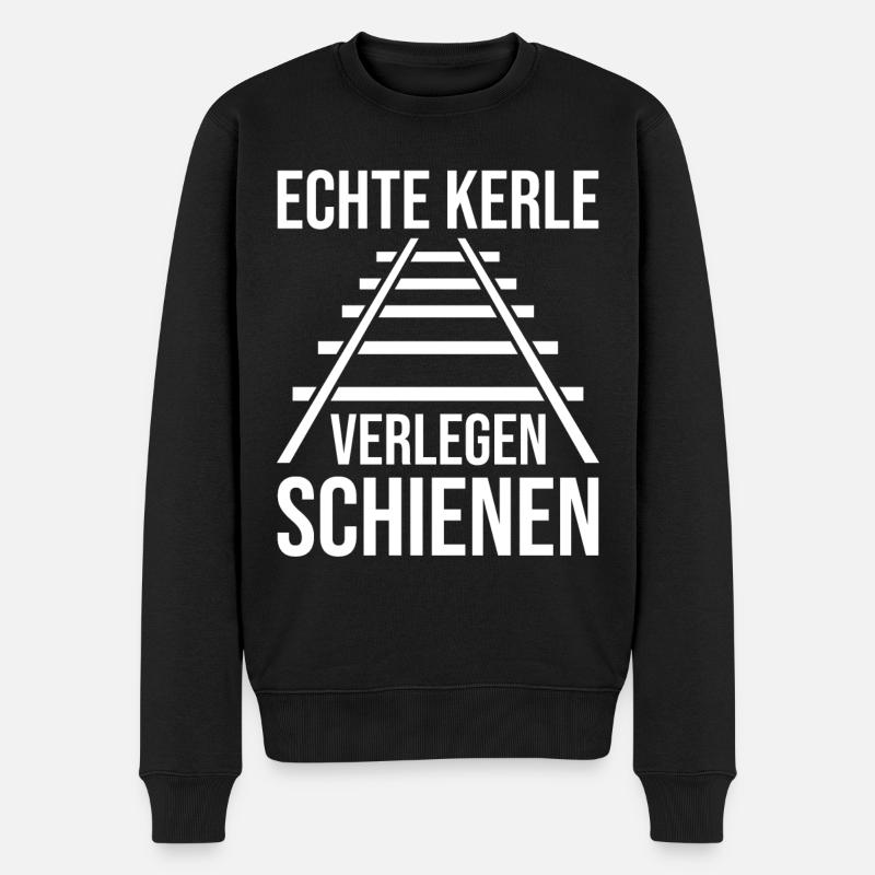 Gleisbauer Schienenarbeiter Gleisbau - Männer Premium Bio Pullover - Schwarz